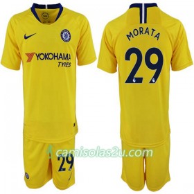 Camisolas de Futebol Chelsea Alvaro Morata 29 Criança Equipamento Alternativa 2018/19 Manga Curta